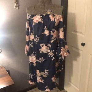 Floral off shoulder shift dress
